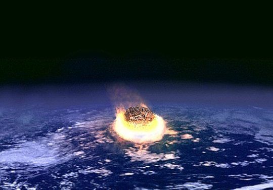 Illustration eines Asteroideneinschlags auf der Erde. (NASA)