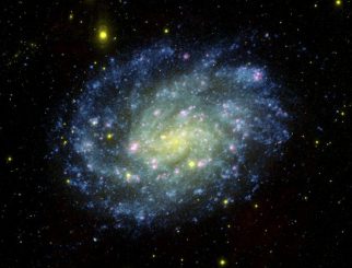 Das Bild zeigt die mehr als sechs Millionen Lichtjahre entfernte Galaxie NGC 300. In ihr entdeckten Forscher den Supernova-Hochstapler. (NASA / JPL-Caltech / OCIW)