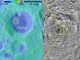Neue Daten des LAMP-Instruments haben zwei geologisch junge Einschlagkrater auf dem Mond enthüllt. Einer ist rund 16 Millionen Jahre alt (rechts), der andere zwischen 75 und 420 Millionen Jahre (links). Einer von ihnen liegt im Krater Slater, benannt nach dem verstorbenen Dr. David C. Slater, der das LAMP-Instrument entwarf und konstruierte. (Albedo map credit: NASA GSFC / SwRI; Topographic map credit: NASA GSFC / ASU J moon)