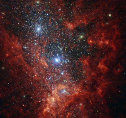 NGC 1569, aufgenommen vom Weltraumteleskop Hubble. (ESA / Hubble & NASA, Aloisi, Ford; Acknowledgement: Judy Schmidt (Geckzilla))