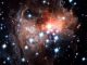 Hubble-Aufnahme eines "Lichtechos" von angestrahltem Staub um den Stern V838 Monocerotis, das wahrscheinlich von einer immensen Kollision ausgelöst wurde (NASA, ESA, and H. Bond (STScI))