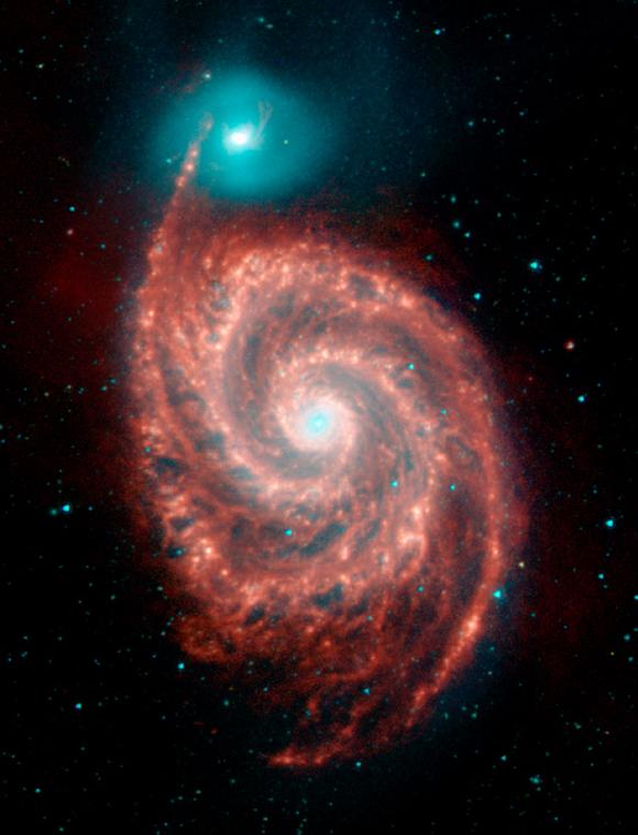 Die Whirlpool-Galaxie (NASA / JPL-Caltech / R. Kennicutt (Univ. of Arizona))