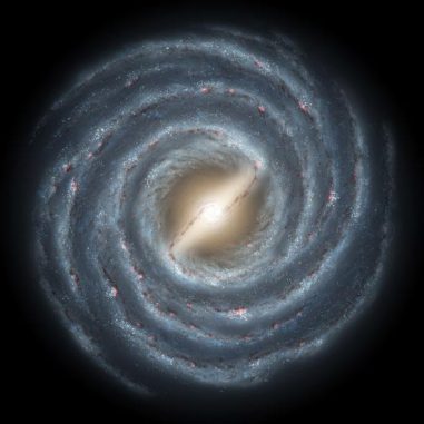 Schematische Darstellung unserer Milchstraßen-Galaxie in der Draufsicht. (NASA / JPL) Schematische Darstellung unserer Milchstraßen-Galaxie in der Draufsicht. (NASA / JPL)