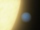 Künstlerische Darstellung von 55 Cancri e und seinem Zentralstern. (NASA / JPL-Caltech)