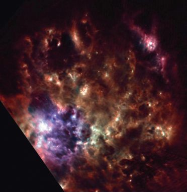 Ferninfrarot-Ansicht eines Teils der Großen Magellanschen Wolke, aufgenommen von AKARI. (JAXA) Ferninfrarot-Ansicht eines Teils der Großen Magellanschen Wolke, aufgenommen von AKARI. (JAXA)