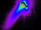 Der Kern, die Jets und die Koma des Kometen Borrelly, aufgenommen von der Raumsonde Deep Space 1. (NASA / JPL)