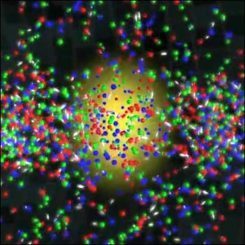 Im RHIC verschmelzen Protonen und Neutronen, um ein Quark-Gluonen-Plasma zu bilden. (RHIC)