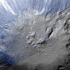 3D-Ansicht vom Innenbereich des Zumba-Kraters auf dem Mars. (NASA / JPL / UA)