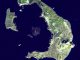Satellitenaufnahme des Santorin-Archipels. (NASA / GSFC / METI / ERSDAC / JAROS, and U.S. / Japan ASTER Science Team)