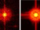 Experimentell gemessenes Landau-Niveau 1 (links) und numerisch simuliertes Landau-Niveau 1 (rechts). (Image courtesy of University of Warwick)