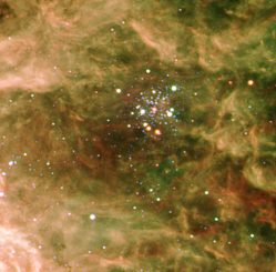 Der Sternhaufen Hodge 301 im Tarantelnebel in der Großen Magellanschen Wolke. (ESO)