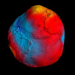 Dieses Geoid-Modell basiert auf Daten der GOCE-Mission. (ESA / HPF / DLR)