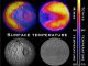 Ein Vergleich der "Pac-Man"-Strukturen auf Mimas (links) und Tethys (rechts). (NASA / JPL-Caltech / GSFC / SWRI)