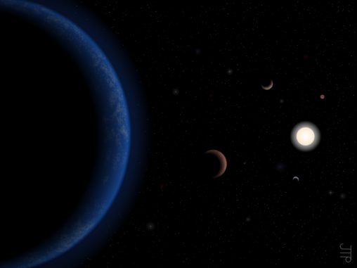 Künstlerische Darstellung des Tau Ceti Systems. (Image by J. Pinfield for the RoPACS network at the University of Hertfordshire, 2012) Künstlerische Darstellung des Tau Ceti Systems. (Image by J. Pinfield for the RoPACS network at the University of Hertfordshire, 2012)