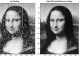 Das per Laser übertragene Bild der Mona Lisa. Um Übertragungsfehler (links) auszugleichen, wandten die Forscher das Reed-Solomon-Verfahren (rechts) an. (Xiaoli Sun, NASA Goddard)