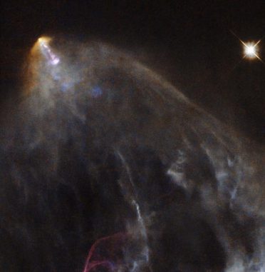 Das Herbig-Haro-Objekt HH 151, aufgenommen vom Weltraumteleskop Hubble. (ESA / Hubble & NASA. Acknowledgement: Gilles Chapdelaine) Das Herbig-Haro-Objekt HH 151, aufgenommen vom Weltraumteleskop Hubble. (ESA / Hubble & NASA. Acknowledgement: Gilles Chapdelaine)