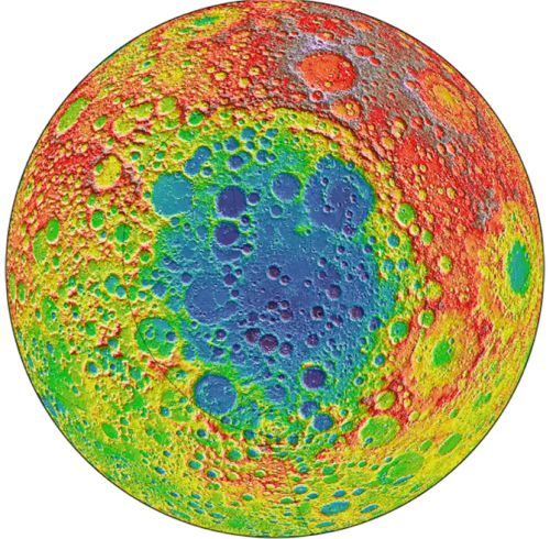 Höhenprofil des Südpol-Aitken-Beckens (Courtesy of NASA / Goddard)