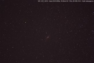 Die Andromeda-Galaxie M31 vom 29.11.2016. (astropage.eu)