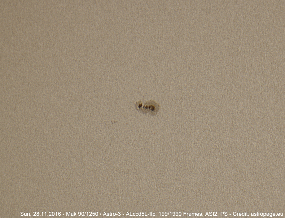 Sonne vom 28.11.2016. (astropage.eu)