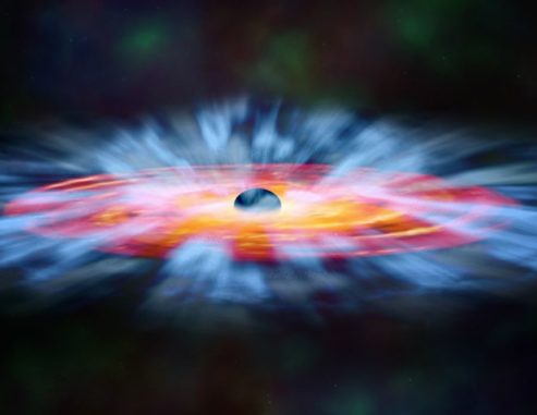 Künstlerische Darstellung der Umgebung eines Schwarzen Lochs. (Credit: NASA)