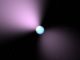 Künstlerische Darstellung eines Pulsars. Wie ein Leuchtturm emittiert er regelmäßige Pulse, während er rotiert. (Credits: SA / JPL-Caltech)