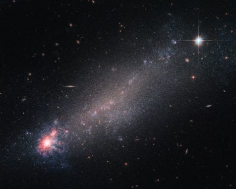 Die Galaxie NGC 4861, aufgenommen vom Weltraumteleskop Hubble. (ESA / Hubble & NASA) Die Galaxie NGC 4861, aufgenommen vom Weltraumteleskop Hubble. (ESA / Hubble & NASA)