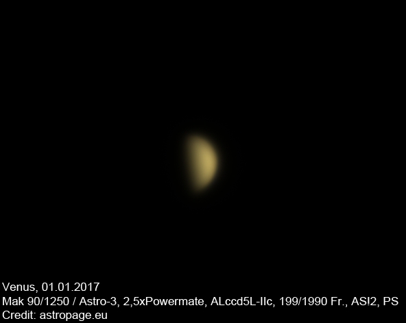 Venus vom 01.01.2017. (astropage.eu)