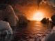 Diese Illustration zeigt die mögliche Oberfläche von TRAPPIST-1f, einem der neu entdeckten Planeten im System TRAPPIST-1. (Credits: NASA / JPL-Caltech)