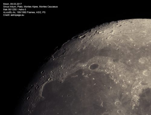 Mond vom 09.03.2017. (astropage.eu) Mond vom 09.03.2017. (astropage.eu)