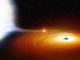 Künstlerische Darstellung eines Sterns in einem engen Orbit um ein Schwarzes Loch. (Credit: NASA)