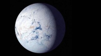 Illustration des "Schneeballs Erde" vor mehr als 700 Millionen Jahren. (Credit: NASA)