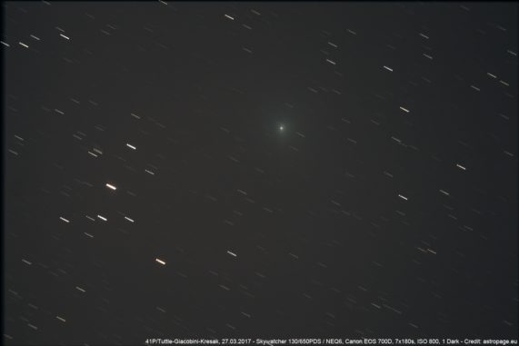 Der Komet 41P/Tuttle-Giacobini-Kresák am 27. März 2017. (Credit: astropage.eu)