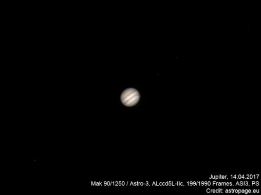 Jupiter vom 14. April 2017. (Credit: astropage.eu)