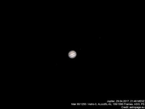 Jupiter vom 29. April 2017. (Credit: astropage.eu)