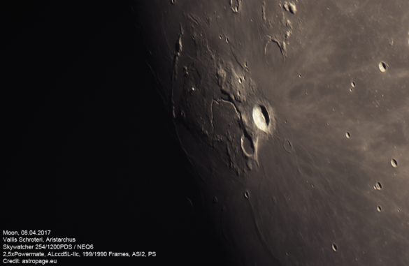 Mond vom 8. April 2017. (Credit: astropage.eu) Mond vom 8. April 2017. (Credit: astropage.eu)