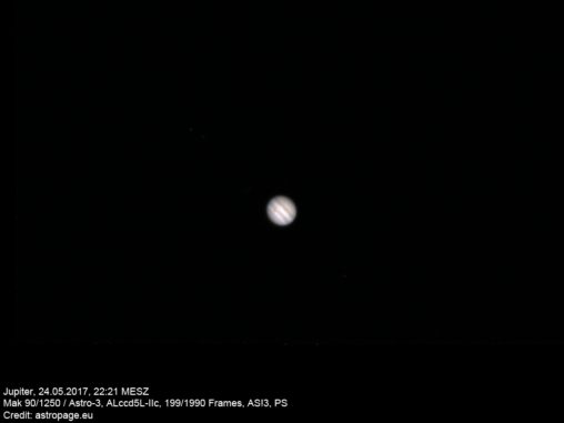 Jupiter vom 24. Mai 2017. (Credit: astropage.eu)