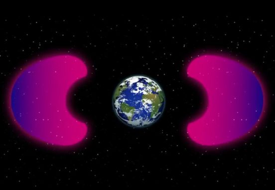 Schematische Darstellung der erdnahen Weltraumumgebung. (Credits: NASAs Goddard Space Flight Center / Genna Duberstein)