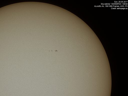 Sonne vom 25. Mai 2017. (Credit: astropage.eu)