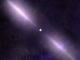 Künstlerische Darstellung eines Pulsars mit seinen charakteristischen Strahlen. (Credits: NASA’s Goddard Space Flight Center)