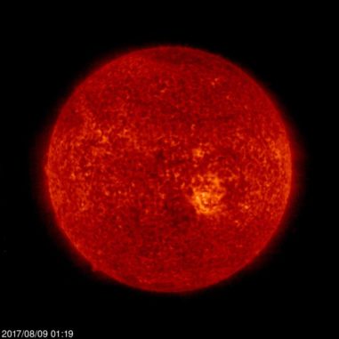 Die Sonne, aufgenommen vom Weltraumteleskop SOHO. (Credit: ESA / NASA Solar and Heliospheric Observatory (SOHO))