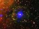 Kompositbild des Röntgenpulsars SXP 1062 mit dem umgebenden Supernova-Überrest. Das Falschfarbenbild kombiniert Röntgendaten (blau) und optische Daten (Sauerstoff: grün, Wasserstoff: rot). (Credit: ESA / XMM-Newton / L. Oskinova, University of Potsdam, Germany / M. Guerrero, Instituto de Astrofisica de Andalucia, Spain (X-ray); Cerro Tololo Inter-American Observatory / R. Gruendl & Y. H. Chu, University of Illinois at Urbana-Champaign, USA (optical))