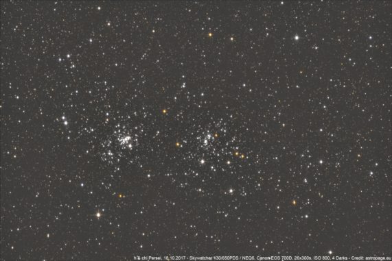 Der Doppel-Sternhaufen h&Chi Persei. (Credit: astropage.eu)