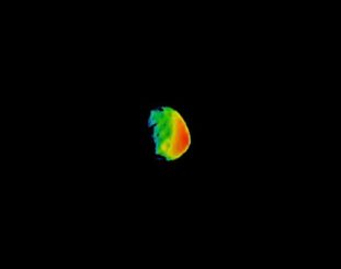 Für dieses Bild wurden Infrarotdaten der THEMIS-Kamera mit einer Beobachtung in sichtbaren Wellenlängen kombiniert. (Credits: NASA / JPL-Caltech / ASU)