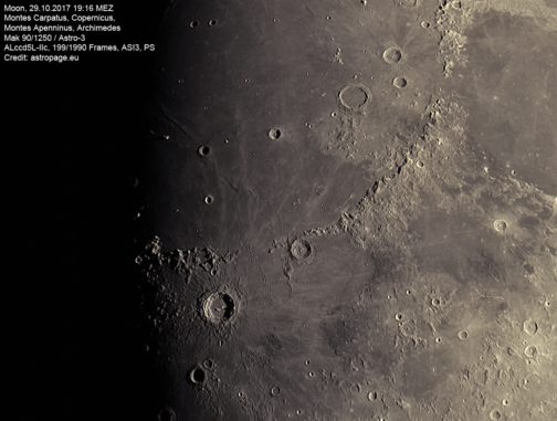 Mond vom 29. Oktober 2017. (Credit: astropage.eu)
