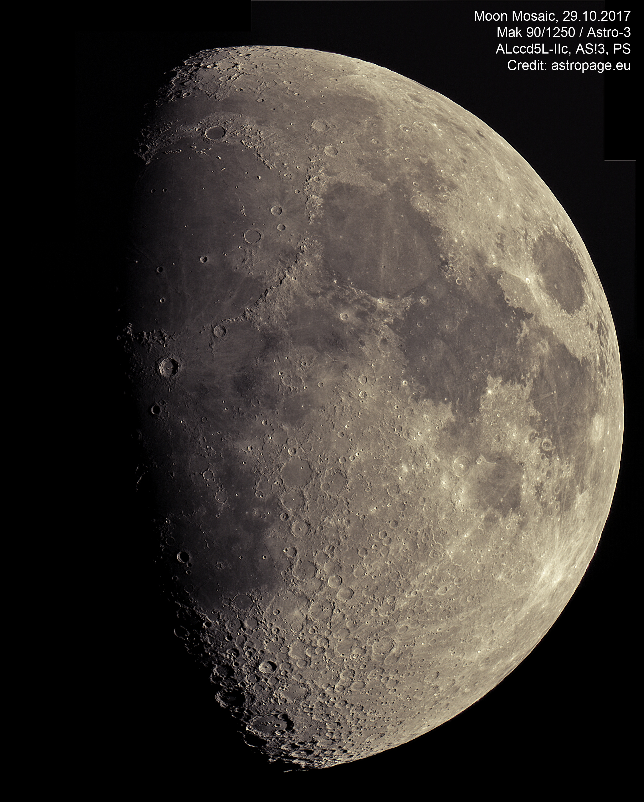 Mond-Mosaik vom 29. Oktober 2017. (Credit: astropage.eu)