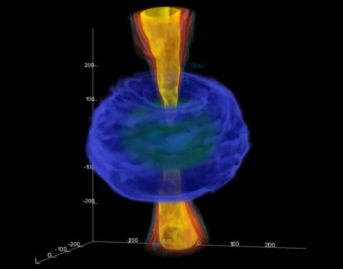 Bild aus einer Simulation des Blue Waters Supercomputers. (Credits: Northwestern University)