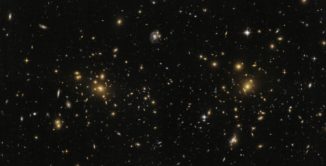 Der Subcluster A1758N des Galaxienhaufens Abell 1758, aufgenommen vom Weltraumteleskop Hubble. (Credits: ESA / Hubble, NASA)
