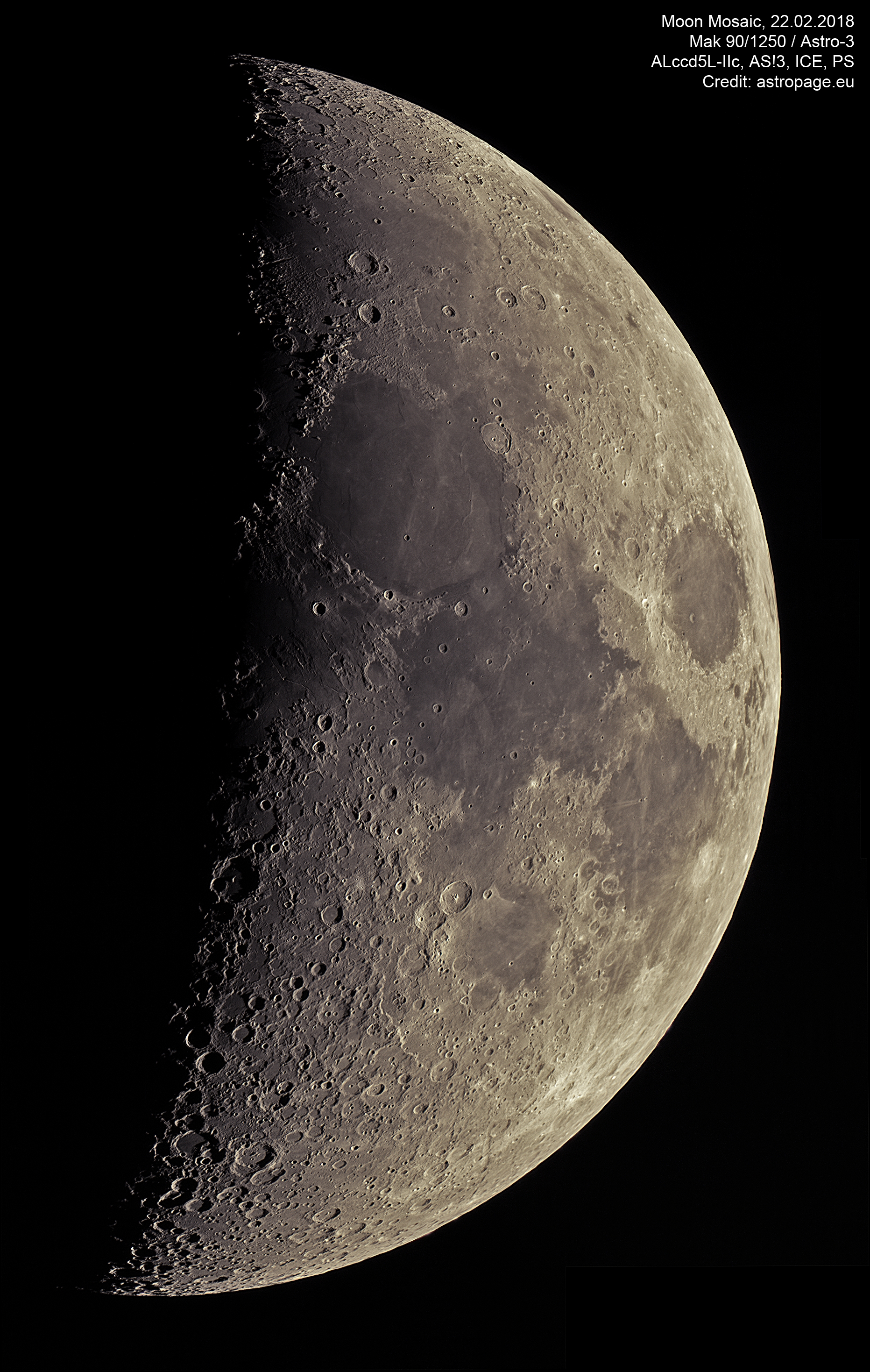 Mond-Mosaik vom 22. Februar 2018. (Credit: astropage.eu)