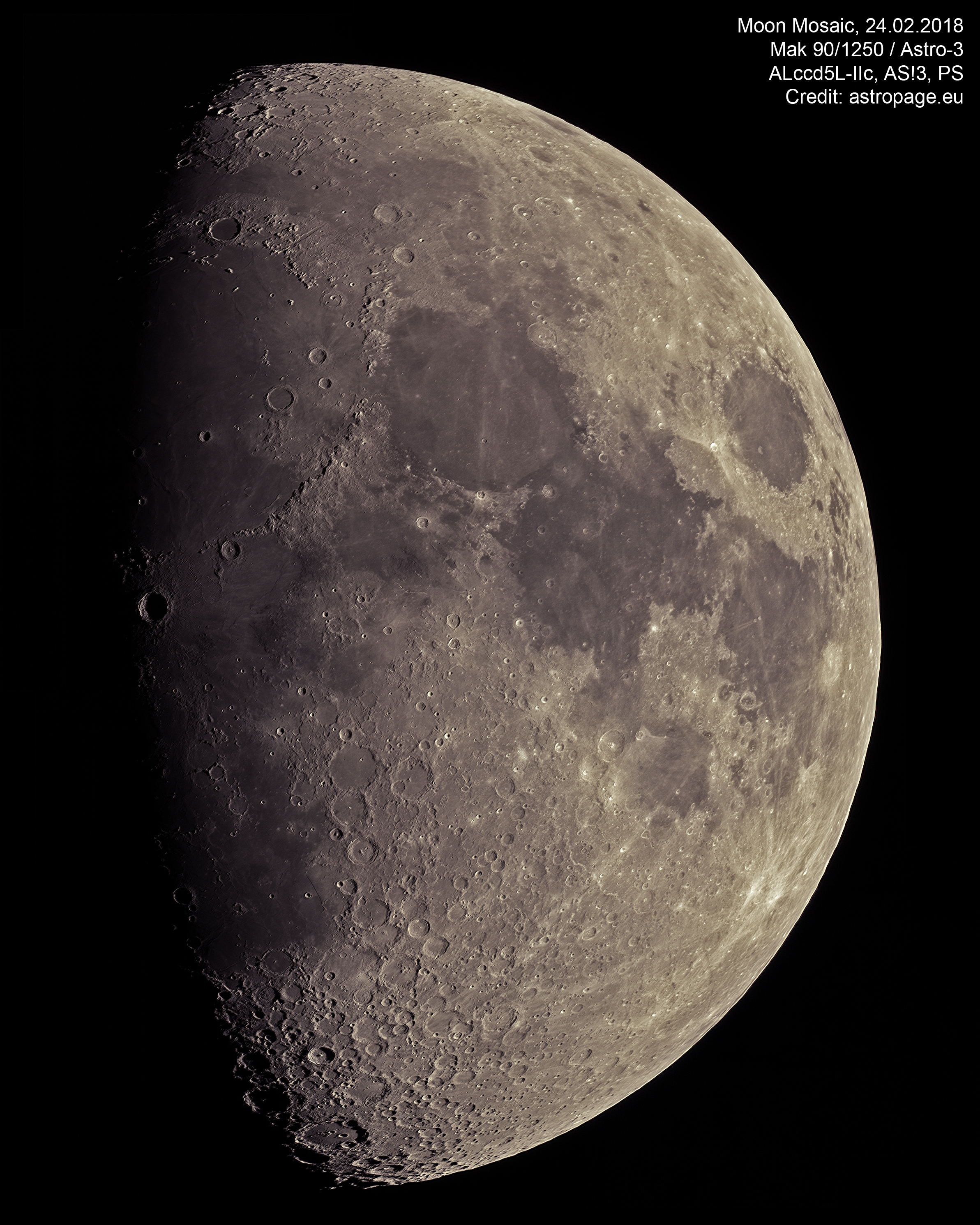 Mond-Mosaik vom 24. Februar 2018. (Credit: astropage.eu)
