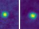 Mit diesen Falschfarbenbildern der Kuipergürtelobjekte 2012 HZ84 (links) and 2012 HE85 (rechts) stellte die Raumsonde New Horizons einen neuen Entfernungsrekord auf. (Credits: NASA / JHUAPL / SwRI)